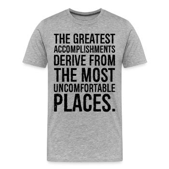 Les plus grandes réalisations découlent de la - T-shirt bio Premium Homme - gris chiné - Devant - Damien (186cm)