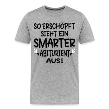 SCHULABSCHLUSS ABITUR 2026 ERSCHÖPFUNG - Männer Premium Bio T-Shirt - Grau meliert - Vorne - Damien (186cm)
