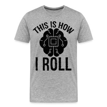 so ticke ich Künstliche Intelligenz - Männer Premium Bio T-Shirt - Grau meliert - Vorne - Damien (186cm)