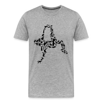 Breakdancer - Männer Premium Bio T-Shirt - Grau meliert - Vorne - Damien (186cm)