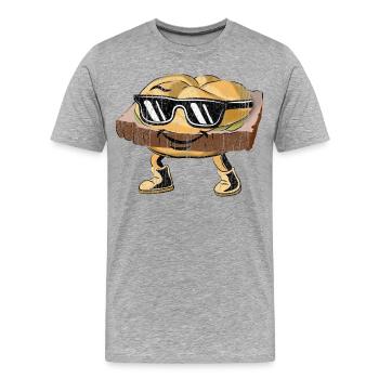 Leberkas Le.Ka.Se.Mi.Gu–charakter mit Sonnenbrille - Männer Premium Bio T-Shirt - Grau meliert - Vorne - Damien (186cm)