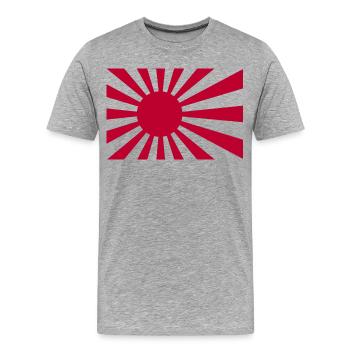 Rising Sun Flag - Men's Premium Organic T-Shirt - heather grey - Front - Damien (186cm)