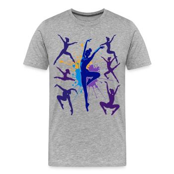 Turnen Turnerin Gymnastik Akrobatik Kunstturnen - Männer Premium Bio T-Shirt - Grau meliert - Vorne - Damien (186cm)