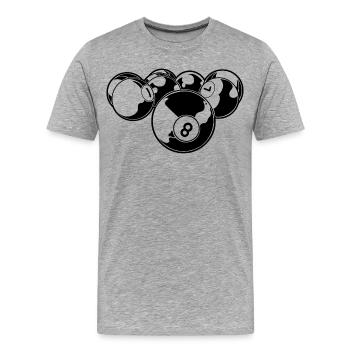 Billard - Männer Premium Bio T-Shirt - Grau meliert - Vorne - Damien (186cm)