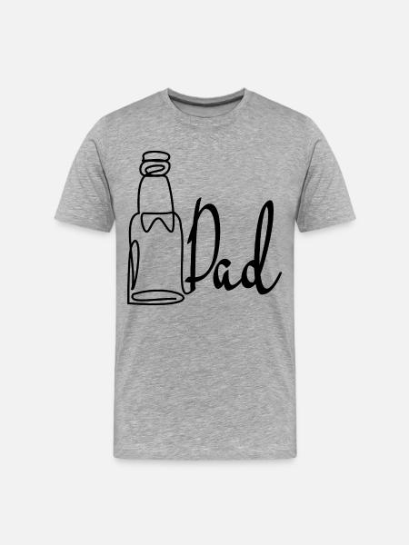 Line Art Far Fars Dag Øl - Herre Premium T-shirt økologisk - grå meleret