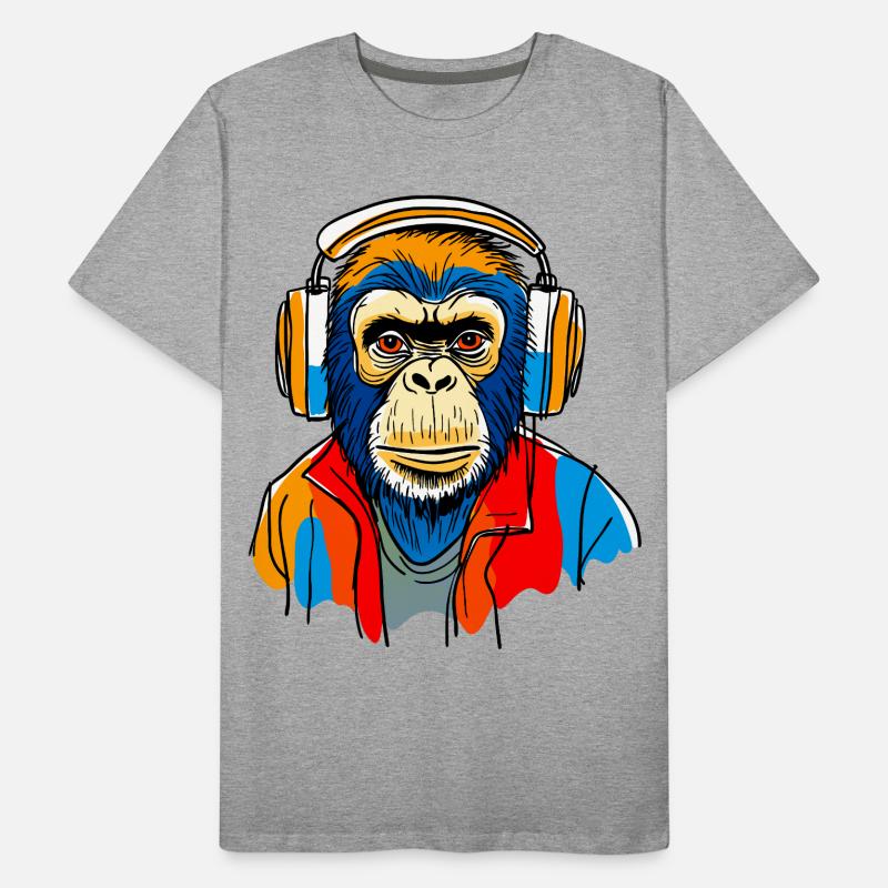Monkey with headphones Men's Premium Organic T-Shirt
