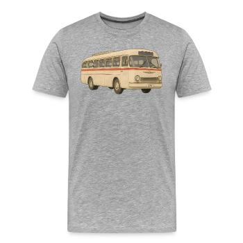 Rollende Erinnerung im Retrolook - Männer Premium Bio T-Shirt - Grau meliert - Vorne - Damien (186cm)