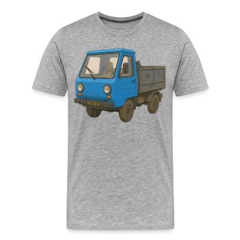 Petit Nain de Puissance - T-shirt bio Premium Homme - gris chiné - Devant - Damien (186cm)
