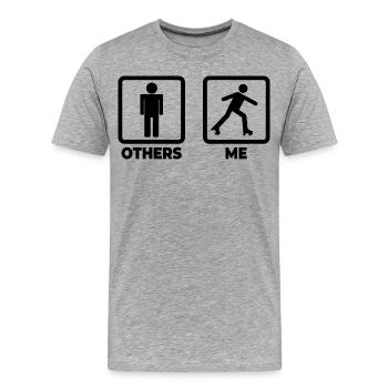 Rollschuhfahrer Witz - Männer Premium Bio T-Shirt - Grau meliert - Vorne - Damien (186cm)
