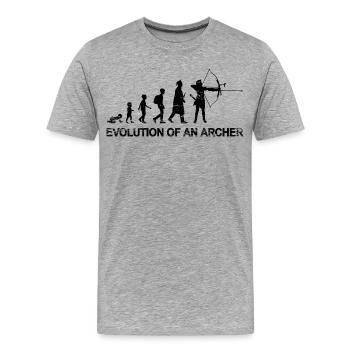Evolution of an Archer - Men's Premium Organic T-Shirt - heather grey - Front - Damien (186cm)