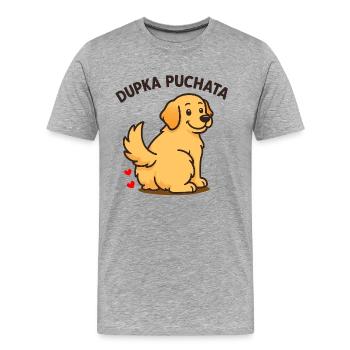 FLUFFY - cute doggy - Men's Premium Organic T-Shirt - heather grey - Front - Damien (186cm)