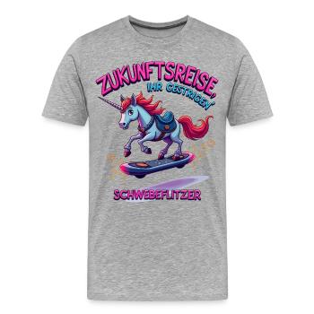 Zukunftseinhorn - Männer Premium Bio T-Shirt - Grau meliert - Vorne - Damien (186cm)