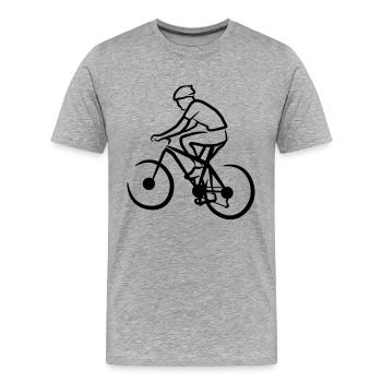 Dessin de vététiste - T-shirt bio Premium Homme - gris chiné - Devant - Damien (186cm)