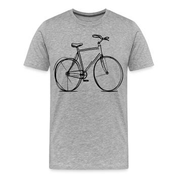 Tracé de lignes de vélo - T-shirt bio Premium Homme - gris chiné - Devant - Damien (186cm)