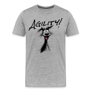L’agilité – le sport des chiens actifs ! - T-shirt bio Premium Homme - gris chiné - Devant - Damien (186cm)