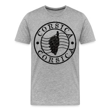 Tampon Corsica - T-shirt bio Premium Homme - gris chiné - Devant - Damien (186cm)