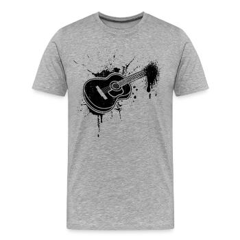 Guitare - T-shirt bio Premium Homme - gris chiné - Devant - Damien (186cm)