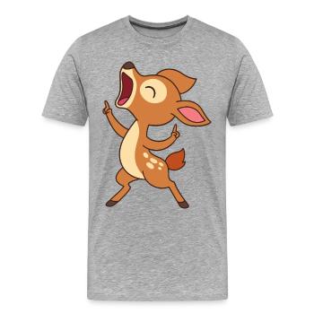 Singing Fawn - Forest Melody Fawn - Men's Premium Organic T-Shirt - heather grey - Front - Damien (186cm)