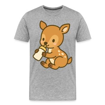 Flacon Fawn Love - T-shirt bio Premium Homme - gris chiné - Devant - Damien (186cm)