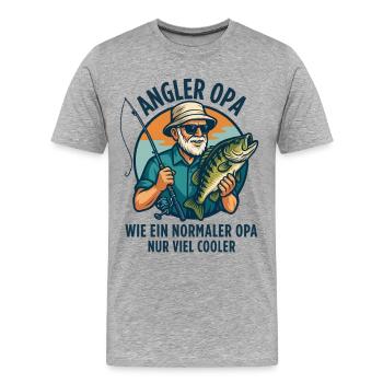 Angler Grandpa - Funny Angler Grandpa Design - Men's Premium Organic T-Shirt - heather grey - Front - Damien (186cm)