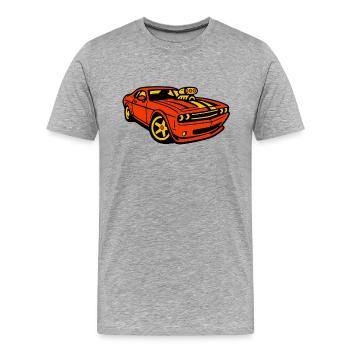 Muscle Car - Männer Premium Bio T-Shirt - Grau meliert - Vorne - Damien (186cm)