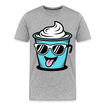 tasses Crème Frech Yaourt Crème Crème Glace Pudding - T-shirt bio Premium Homme - gris chiné - Devant - Damien (186cm)