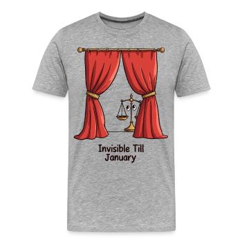 Unsichtbar bis Januar - Männer Premium Bio T-Shirt - Grau meliert - Vorne - Damien (186cm)