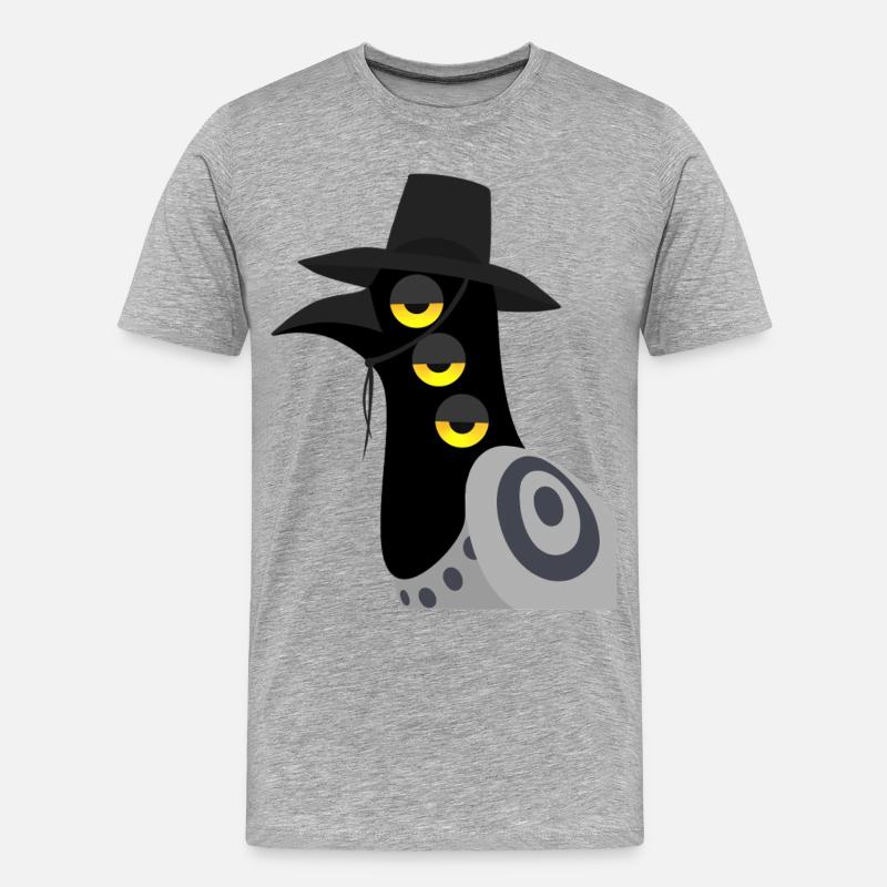 Dämonischer Vogel skeptisch - Männer Premium Bio T-Shirt - Grau meliert