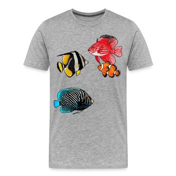 Poissons exotiques - T-shirt bio Premium Homme - gris chiné - Devant - Damien (186cm)