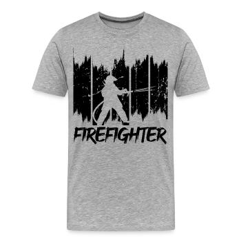 Pompier - T-shirt bio Premium Homme - gris chiné - Devant - Damien (186cm)