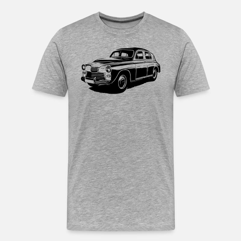 Pobeda Elegance - Männer Premium Bio T-Shirt - Grau meliert