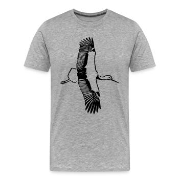 Flug des Storches - Männer Premium Bio T-Shirt - Grau meliert - Vorne - Damien (186cm)