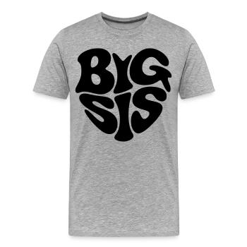 Grande Sœur - T-shirt bio Premium Homme - gris chiné - Devant - Damien (186cm)