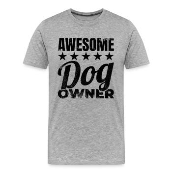 Toller Hundehalter - Männer Premium Bio T-Shirt - Grau meliert - Vorne - Damien (186cm)
