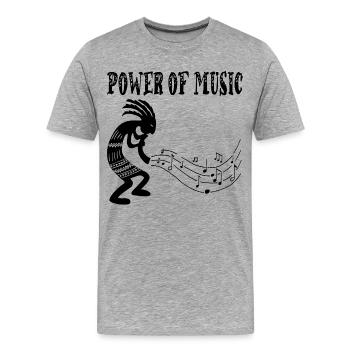 Schwarzer Stammesmusiker - Männer Premium Bio T-Shirt - Grau meliert - Vorne - Damien (186cm)