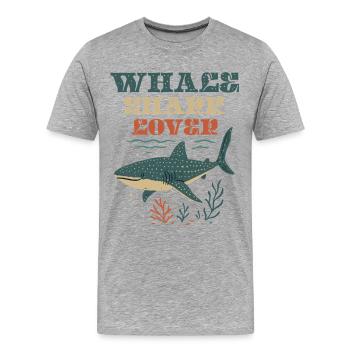 Whale Shark Lover - Men's Premium Organic T-Shirt - heather grey - Front - Damien (186cm)