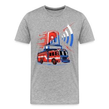 Feuerwehrauto mit Sirene - Männer Premium Bio T-Shirt - Grau meliert - Vorne - Damien (186cm)