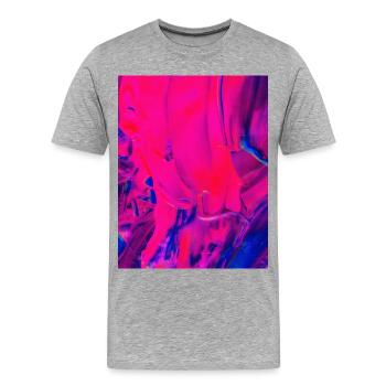 Design abstrait de la mer rose et bleue - T-shirt bio Premium Homme - gris chiné - Devant - Damien (186cm)