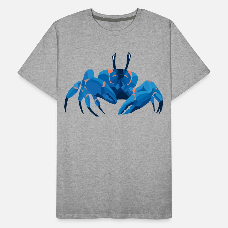 Blaue Krabbe Polygonaler Stil Männer Premium Bio T-Shirt