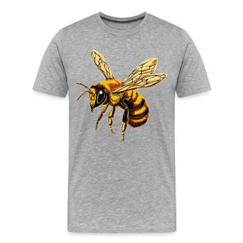 abeilles apiculteur miel apiculteur abeilles abeille mignonne - T-shirt bio Premium Homme - gris chiné - Devant - Damien (186cm)