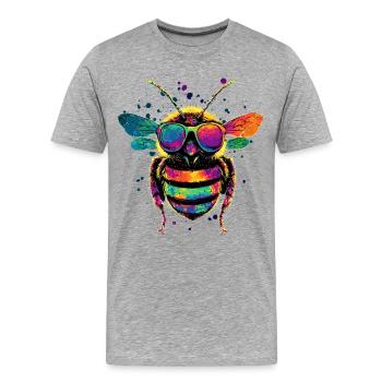 abeilles apiculteur miel apiculteur abeilles abeille mignonne - T-shirt bio Premium Homme - gris chiné - Devant - Damien (186cm)