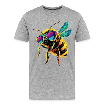 abeilles apiculteur miel apiculteur abeilles abeille mignonne - T-shirt bio Premium Homme - gris chiné - Devant - Damien (186cm)