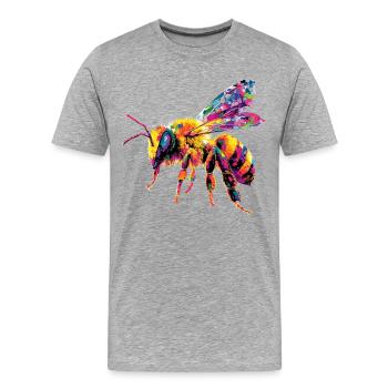 abeilles apiculteur miel apiculteur abeilles abeille mignonne - T-shirt bio Premium Homme - gris chiné - Devant - Damien (186cm)