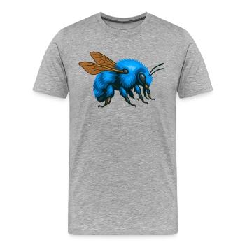 Bourdon bleu à droite - T-shirt bio Premium Homme - gris chiné - Devant - Damien (186cm)