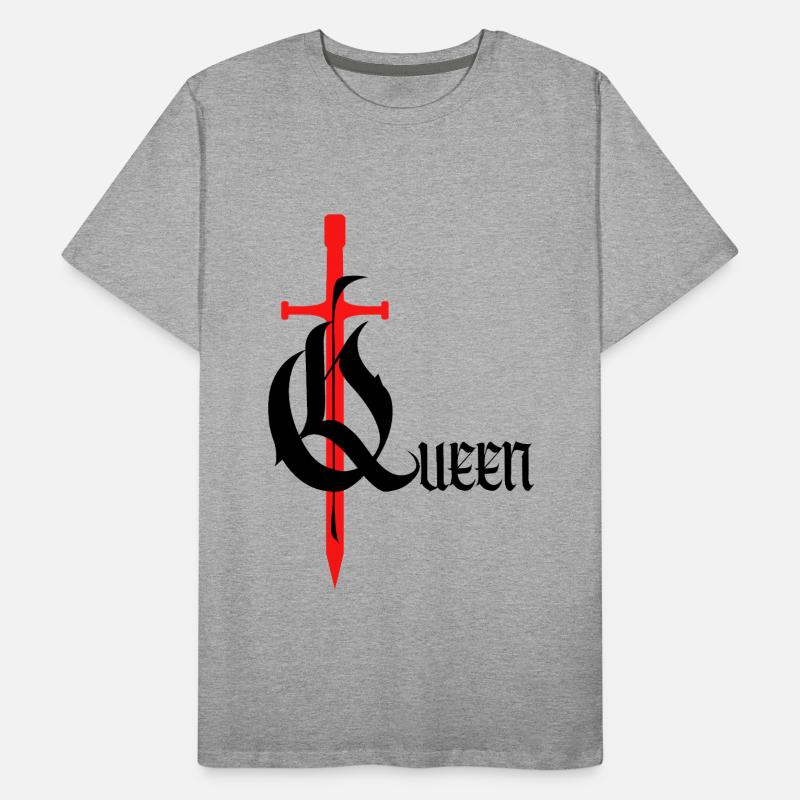 Gothique Queen Design avec épée avec texte noir T-shirt bio Premium Homme