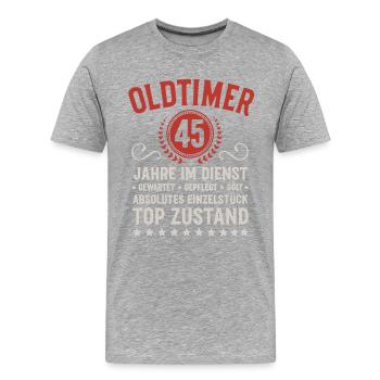 Company Anniversary 45 Years Anniversary Anniversary - Men's Premium Organic T-Shirt - heather grey - Front - Damien (186cm)