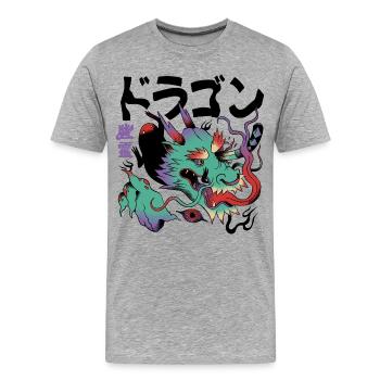 Radiant Cosmic Dragon - Men's Premium Organic T-Shirt - heather grey - Front - Damien (186cm)