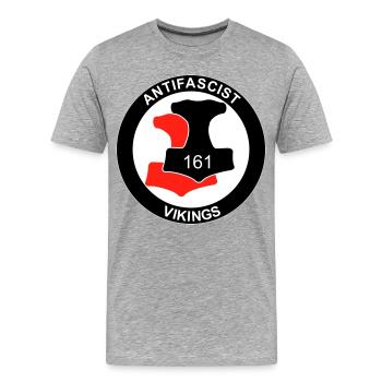 Antifa Vikings - T-shirt bio Premium Homme - gris chiné - Devant - Damien (186cm)