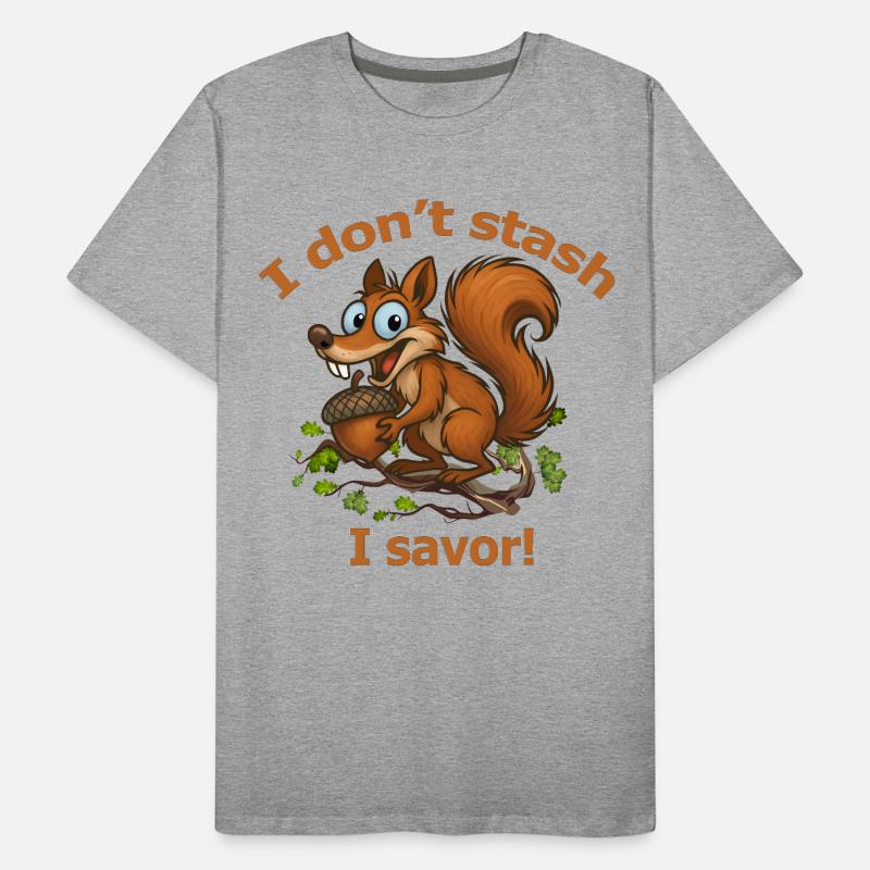 Verspieltes Eichhörnchen mit Eichel-Design Männer Premium Bio T-Shirt
