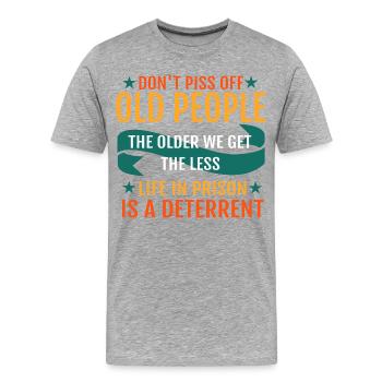 Funny Old People  - T-shirt bio Premium Homme - gris chiné - Devant - Damien (186cm)